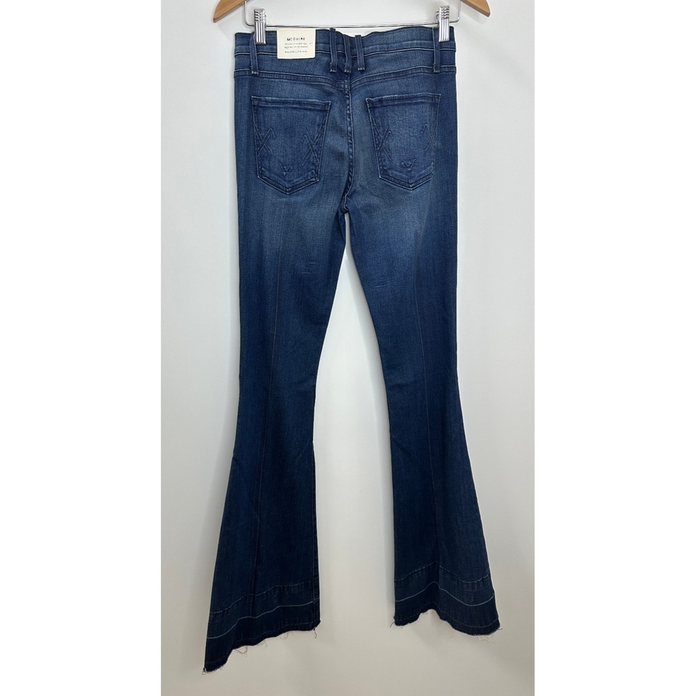 McGuire Majorelle Flare Jeans Dark Wash Raw Hem Size 28 NWOT Stretch 70's Style - Picture 12 of 15